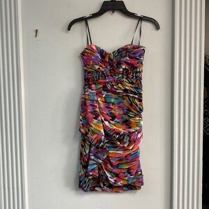 City Triangles Strapless Multi Colored Mini Dress